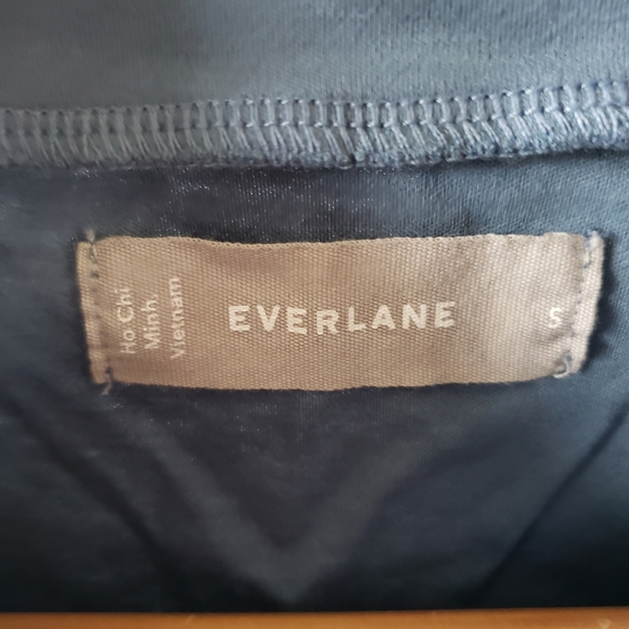 Everlane Top Luxe Mock Neck Blue Longsleeve Shirt Womens XS - Picture 3 of 4